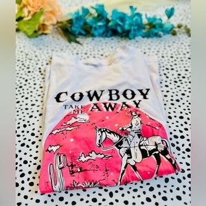 Cowboy take me away t shirt